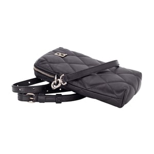 Balenciaga gesteppte pouch in zwart leer