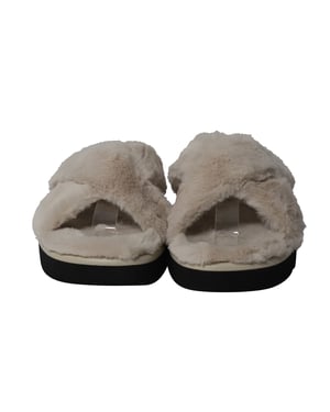 Stuart Weitzman Roza Lift Slides Sandalen in Crème Nepp Console