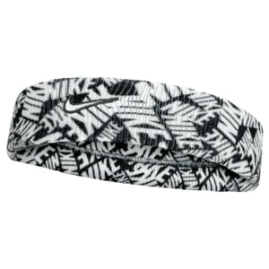 Nike Klassieke Swoosh Dri-FIT Hoofdband (Zwart/Wit)