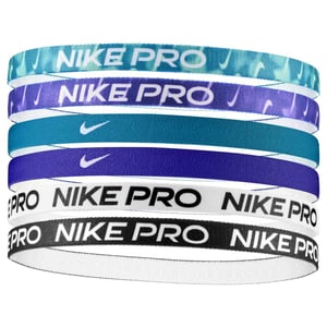 Nike Flex Classic Hoofdband (Set van 6) (Zwart/Wit/Blauw)
