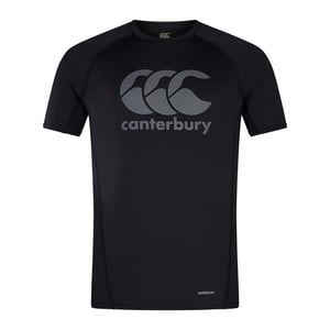 Canterbury Heren Groot Logo Super Light T-Shirt (Zwart/Gunmetaalgrijs)