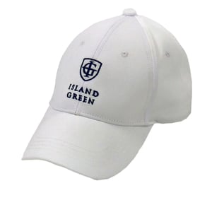 Island Green Heren Logo Gebogen Piek Golfpet (Wit)