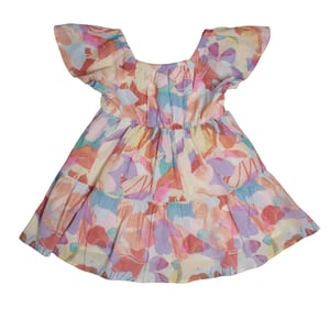 Gebloemde jurk met korte mouwen 661758 voor babymeisjes