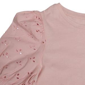 Meisjes-T-shirt met geborduurde pofmouwen 601395