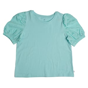 Meisjes-T-shirt met geborduurde pofmouwen 601395