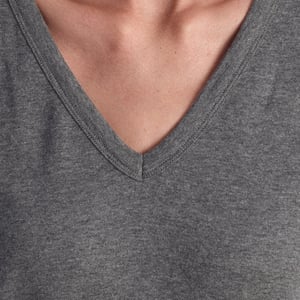 Modern positie T-shirt met V-hals en lange mouwen 719653 Dames