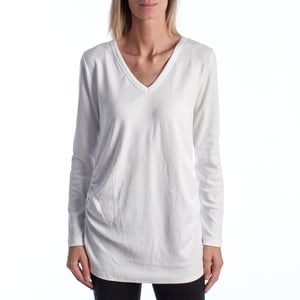 Modern positie T-shirt met V-hals en lange mouwen 719653 Dames