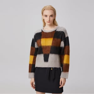 Oversized trui met ruitjespatroon