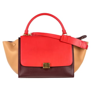 Celine Medium Tri-Color Trapeze Bag in Multicolor Kalfsleer