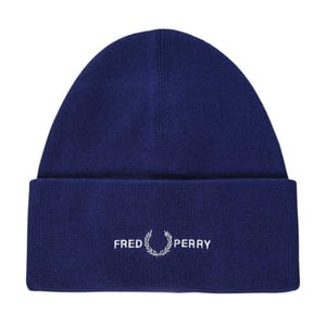 Fred Perry Beanie met grafisch logo voor volwassenen (Franse marine)