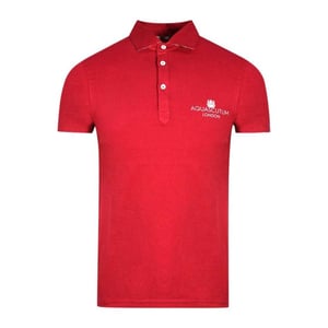 Aquascutum Unisex Volwassen Londen Bold Logo Polo Shirt (Rood)