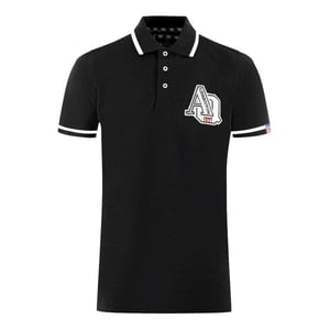 Aquascutum Unisex Volwassen AQ 1851 Geïndikte Geborduurde Poloshirt (Zwart)