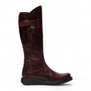 Fly London Dames MOL 2 Leren Wedge Heel Kniehoge Laarzen met Ritssluiting