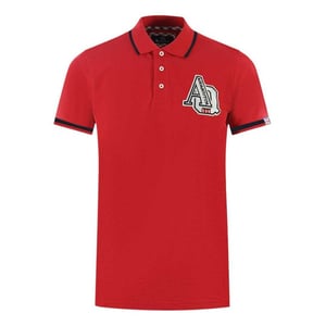 Aquascutum Unisex Volwassen AQ 1851 Geborduurd Tipped Polo Shirt (Rood)