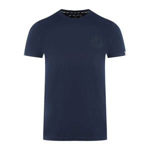 Aquascutum Heren Londen Aldis Tonal Logo T-Shirt (Marineblauw)