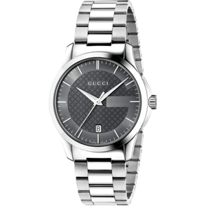 Gucci G-Timeless YA126441 Unisex Horloge met Grijze Wijzerplaat en Zilveren Armband
