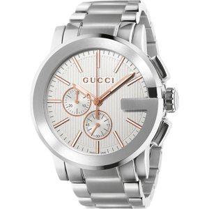 Gucci G-Chrono YA101201 Heren Quartz Horloge - Elegante Zilveren Tijdmeter