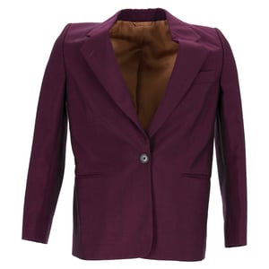 Acne Studios Eenknoop Blazer met Zakken in Bourgondisch Wol