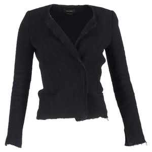Isabel Marant Laurie Herringbone Blazer in Zwart Katoen Tweed