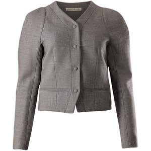 Balenciaga Op Maat Gemaakt Jasje met Puff Mouwen in Grijze Wol