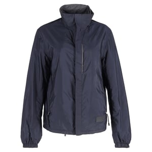 Prada Verborgen Sluiting Windbreaker Jas in Marineblauwe Polyamide