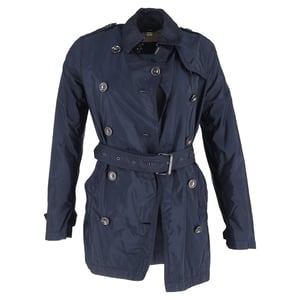 Burberry Dubbelgekoopt Gekleed Peacoat met Ceintuur in Marineblauwe Nylon