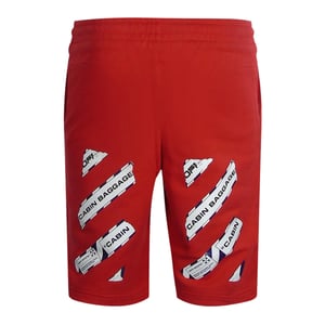 Off-White Heren Tape Sweatshorts (Rood)