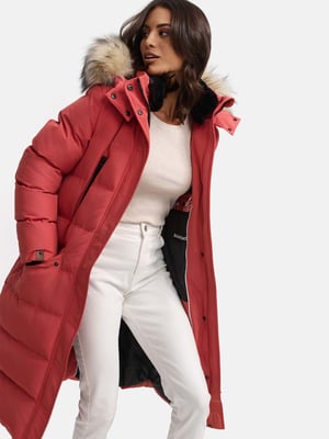 Marikoo dames winterjas – Schneesternchen, lang met capuchon & imitatiebontkraag