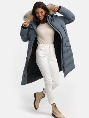 Marikoo dames winterjas – Schneesternchen, lang met capuchon & imitatiebontkraag