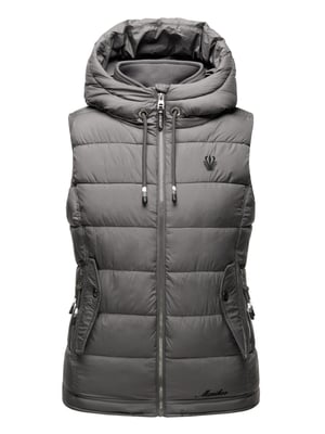 Marikoo dames gewatteerd vest – Taisaa, licht met capuchon & snackvak