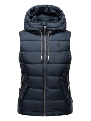 Marikoo dames gewatteerd vest – Taisaa, licht met capuchon & snackvak