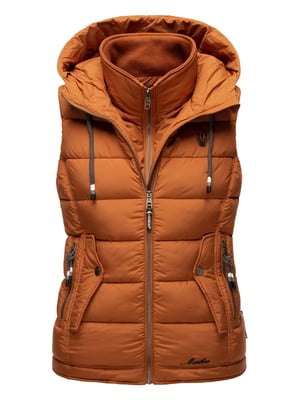 Marikoo dames gewatteerd vest – Taisaa, licht met capuchon & snackvak
