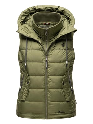 Marikoo dames gewatteerd vest – Taisaa, licht met capuchon & snackvak