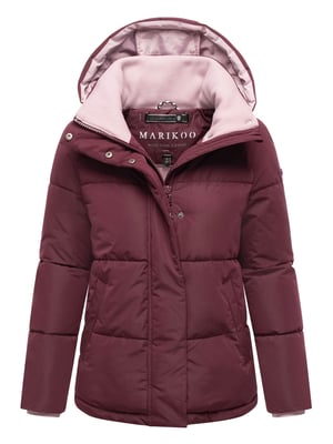 Marikoo dames gewatteerde jas Omariaa met colorblock & afneembare capuchon