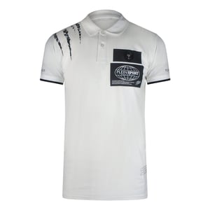 Plein Sport Gekraste Schouder Wit Poloshirt