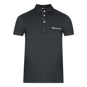Aquascutum Unisex Logo poloshirt voor volwassenen (Zwart)