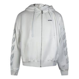 Off-white Stitch Diags Zip Skate Hoodie Wit