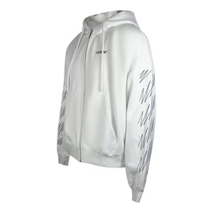 Off-white Stitch Diags Zip Skate Hoodie Wit