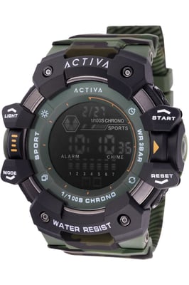 Activa x Invicta Digital ACW8050MC-004 Heren Horloge - Quartz Uurwerk - Plastic met zwarte Wijzerplaat - 50mm