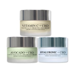 Avocado + CBD Oogcrème 30 ml + Vitamine C + CBD Oogcrème 30 ml + Hyaluronzuur + CBD Moleculaire Hydratatie Oogcrème 20 ml