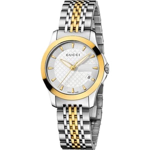 Gucci G-Timeless YA126511 Tweekleurig Dameshorloge - Elegant & Veelzijdig