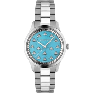 Gucci YA1265044 G-Timeless Unisex horloge met turquoise wijzerplaat