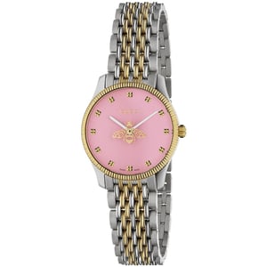 Gucci G-Timeless 29mm Dames Horloge met Bijenmotief en Roze Wijzerplaat