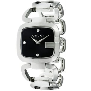 Gucci YA125406 G-Timeless Diamonds Zwart Dameshorloge