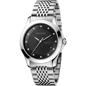 Gucci YA126405 G-Timeless herenhorloge met zwarte wijzerplaat