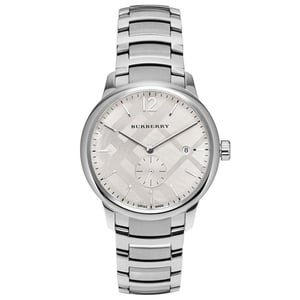 Burberry BU10004 herenhorloge van zilver roestvrij staal