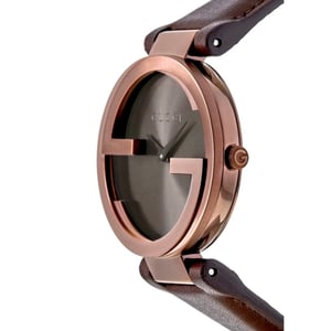 Gucci Vrouwen YA133309 In elkaar grijpende G Bruin Wijzerplaat Luxe Horloge