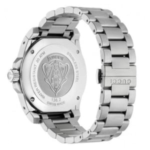 Gucci YA136203 Heren Duikhorloge met Blauwe Wijzerplaat en Roestvrijstalen Armband