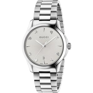 Gucci YA1264028A G-Timeless Unisex Zilveren Wijzerplaat Luxe Horloge