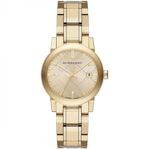 Burberry BU9134 Dameshorloge City - 34mm Champagne Goud Elegantie